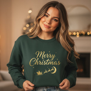 Elegant Gold Merry Christmas Sweatshirt