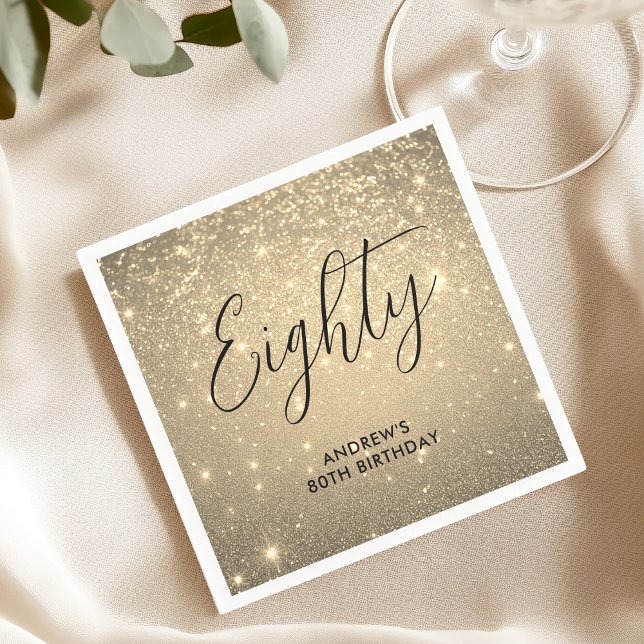 Elegant Gold Milestone Birthday  Napkin (Creator Uploaded)
