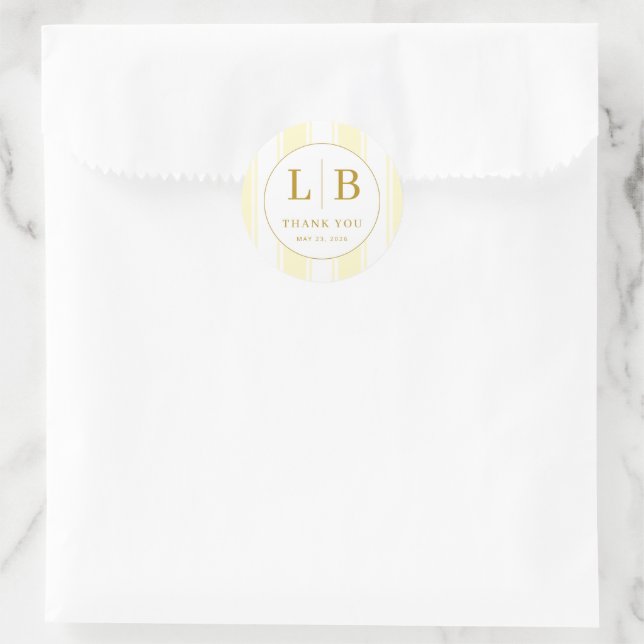 Elegant Gold Minimalist Circle Classic Round Sticker (Bag)