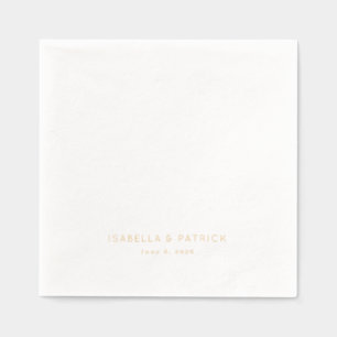 Elegant Gold Minimalist Names Foil Napkins