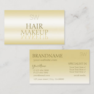 Elegant Gold Mirror Font with Monogram Stylish Business Card