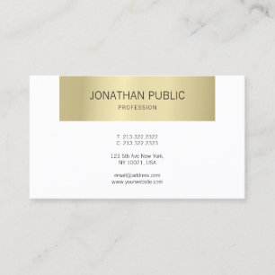 Elegant Gold Modern Design Professional Plain Luxe Business Card
