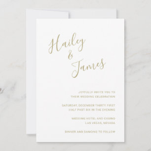 Elegant Gold Modern Wedding Invitation