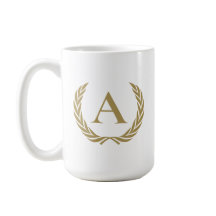 Elegant gold monogram and wreath