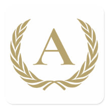 Elegant gold monogram and wreath