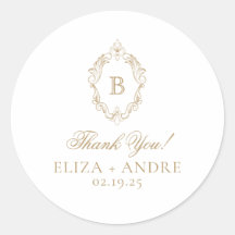 Elegant Gold Monogram Crest Wedding