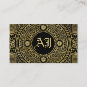 Elegant Gold Monogram Frame Business Card