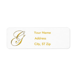 Elegant Gold Monogram G Address Labels