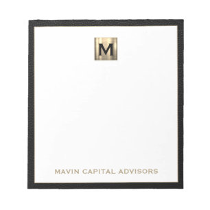 Elegant Gold Monogram Initial Logo Notepad