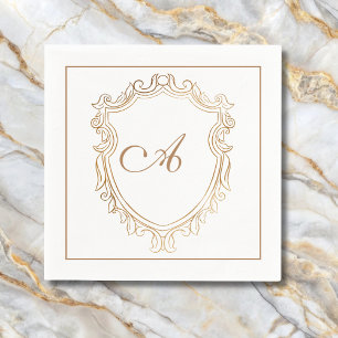 Elegant Gold Monogram Initial Napkin