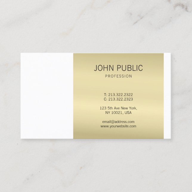 Elegant Gold Monogram Modern Design Professional Business Card (Front)