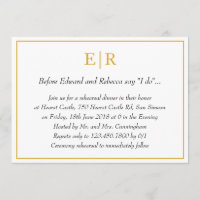 Elegant Gold Monogram Rehearsal Dinner