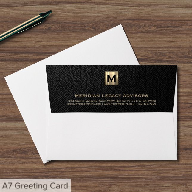 Elegant Gold Monogram Return Address Envelope (Creator Uploaded)