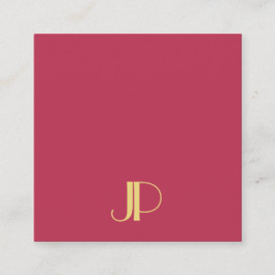 Elegant Gold Monogram Trendy Template Modern Square Business Card