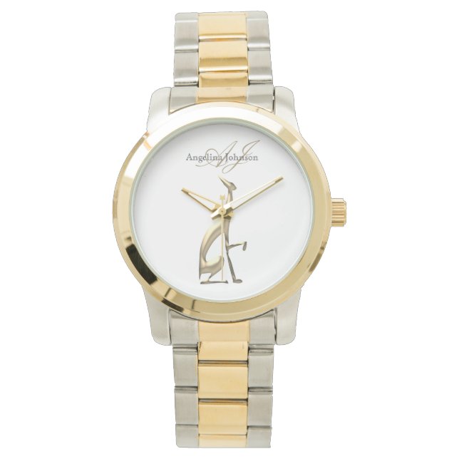 Elegant Gold Monogram Watch (Front)