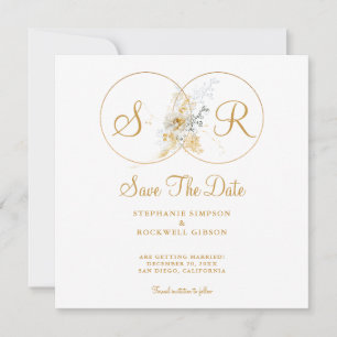 Elegant Gold Monogram Wedding Save The Date