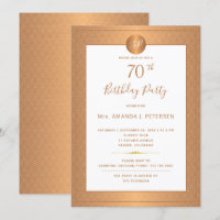 Elegant Gold Monogrammed Seventy Birthday Party