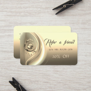 Elegant Gold Moon Crown Referral Card