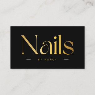 elegant gold nail technician business card
