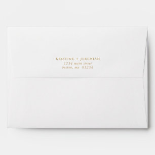 Elegant Gold Name Wedding Return Address Envelope