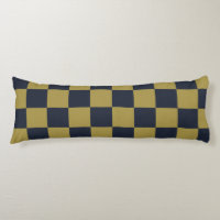 Elegant Gold & Navy Blue Chequered Pattern