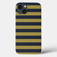 Elegant Gold & Navy Blue Vertical Stripes