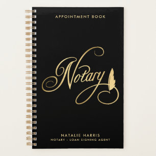 Elegant Gold & Navy Notary Loan Agent Planner