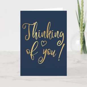 Elegant Gold & Navy Thinking Of You Card