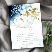 ELEGANT GOLD NAVY UNDERWATER SEA FISH WEDDING