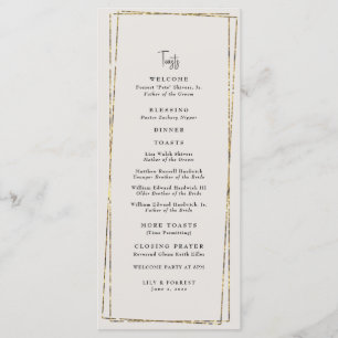 Elegant Gold Neutral Wedding Toasts Menu