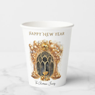 Elegant & Gold New Years Eve Party Paper Cups