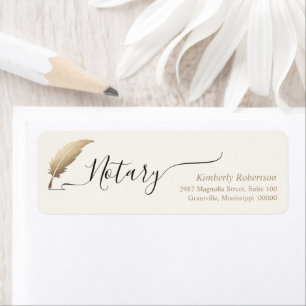 Elegant Gold Notary Calligraphy Return Address