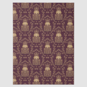 Elegant Gold Nutcracker Christmas Damask Tissue Paper