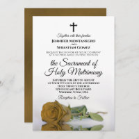 Elegant Gold Ochre Rose Modern Catholic Wedding