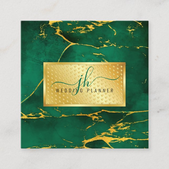 Elegant Gold on Gold Speckles Minimalist 2.5x2.5 Square Business Card (Front)