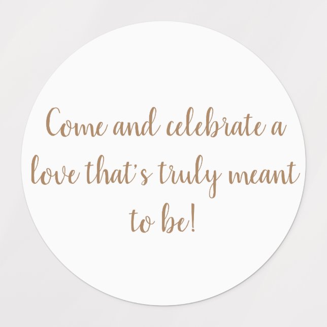 elegant gold on white wedding invitation stickers (Design 3)