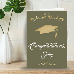 Elegant Gold Ornament Congratulations Graduate Card