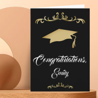 Elegant Gold Ornament Congratulations Graduation