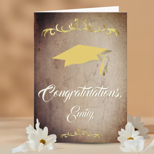 Elegant Gold Ornament Congratulations Graduation Card (Creator Uploaded)
