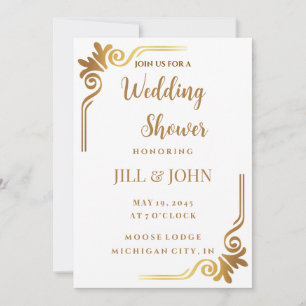 Elegant Gold Ornamental Wedding Shower Invitation