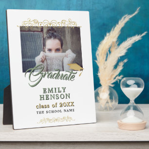 Elegant Gold Ornaments Graduate Graduation Photo Plaque
