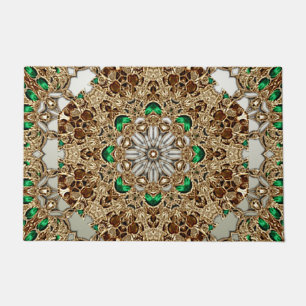 Elegant Gold Ornate Doormat