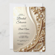 Elegant Gold Ornate Floral Bridal Shower