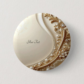 Elegant Gold Ornate Floral Button