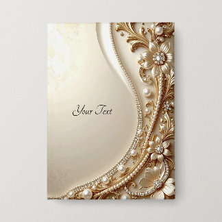 Elegant Gold Ornate Floral Button