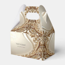 Elegant Gold Ornate Floral Favour Box