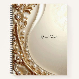 Elegant Gold Ornate Floral Notebook