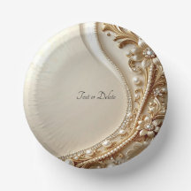 Elegant Gold Ornate Floral Paper Bowls