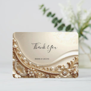 Elegant Gold Ornate Floral Thank You Card