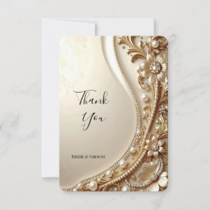 Elegant Gold Ornate Floral Thank You Card